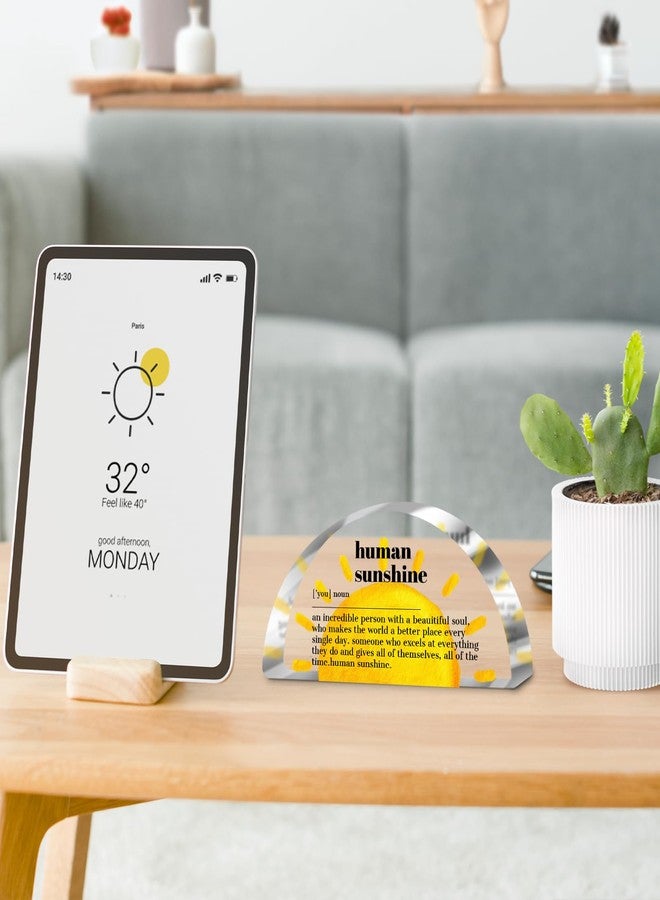 Pigort هدية تحفيزية من Pigort Human Sunshine للنساء والرجال - لوحة مكتبية أكريليك ملهمة للموظفين وزملاء العمل والقادة والمعلمين والمدربين والموجهين 3 × 6 بوصات - Image 5